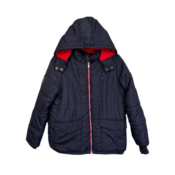 Tommy Hilfiger Other - Tommy Hilfiger Jacket Youth Boys XL Blue Puffer Zip Hooded Fleece Lined Outdoor